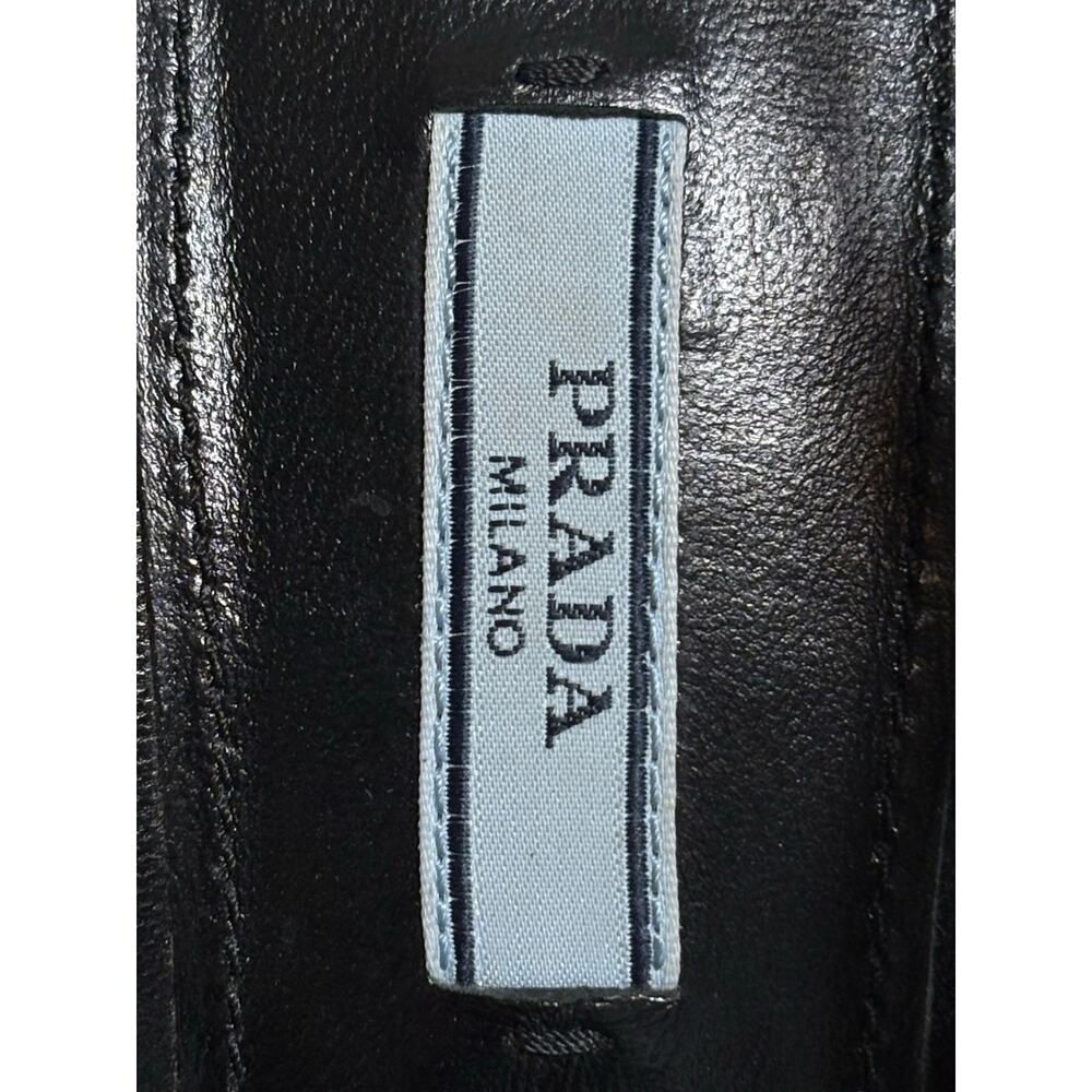 Prada Black Leather Wedge Sandals Size 38 EU 8 US - Picture 9 of 10